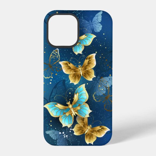 Coque iPhone 12 Pro Papillons dorés (Verso)