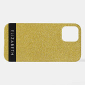 Coque iPhone 12 Pro Parties scintillant Or, Arrière - plan Parties sci (Verso Horizontal)