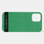 Coque iPhone 12 Pro Parties scintillant verte, Arrière - plan Parties  (Verso Horizontal)