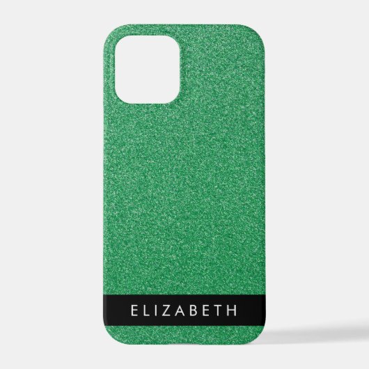 Coque iPhone 12 Pro Parties scintillant verte, Arrière - plan Parties  (Verso)