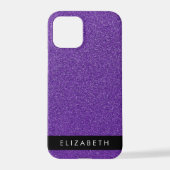 Coque iPhone 12 Pro Parties scintillant violette, Arrière - plan Parti (Verso)