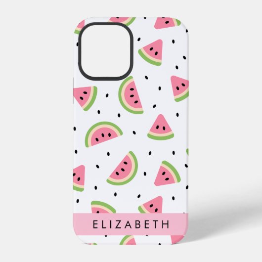Coque iPhone 12 Pro Pastèque Rose, Pâtes De Pâques, Votre Nom (Verso)