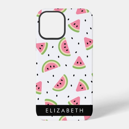 Coque iPhone 12 Pro Pastèque Rose, Pâtes De Pâques, Votre Nom (Verso)