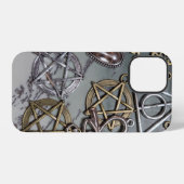 Coque iPhone 12 Pro Pentacles sur opale dendritique (Verso Horizontal)