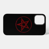 Coque iPhone 12 Pro Pentagramme du Diable Rouge (Verso Horizontal)
