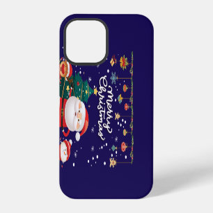Coque iPhone 12 Pro Père Noël drôle, bonhomme de neige, rennes Joyeux