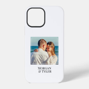 Coque iPhone 12 Pro Personnaliser la photo et les noms du couple, carr