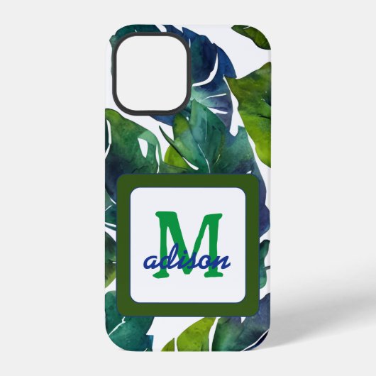 Coque iPhone 12 Pro Philodendron vert Feuille Foliage Botanique (Verso)