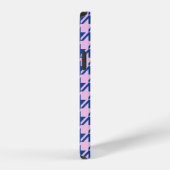 Coque iPhone 12 Pro Pied de fond rose+Motif bleu (Côté droit)