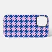 Coque iPhone 12 Pro Pied de fond rose+Motif bleu (Verso Horizontal)
