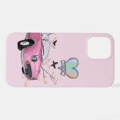 Coque iPhone 12 Pro Pink Figaro phone case - telefoonhoesje roze (Verso Horizontal)