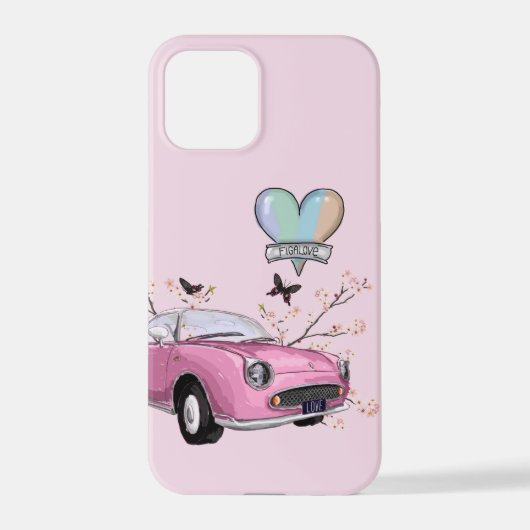 Coque iPhone 12 Pro Pink Figaro phone case - telefoonhoesje roze (Verso)