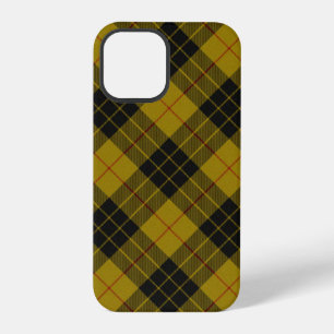 Coque iPhone 12 Pro Plaque noire jaune tartan MacLeod