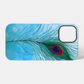 Coque iPhone 12 Pro Plumes Peacock à main (Verso Horizontal)