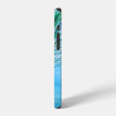 Coque iPhone 12 Pro Plumes Peacock à main (Côté gauche)