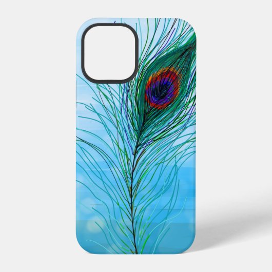 Coque iPhone 12 Pro Plumes Peacock à main (Verso)
