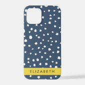 Coque iPhone 12 Pro Points Dalmatiens Bleus De La Marine, Spots, Dotés (Verso)