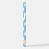 Coque iPhone 12 Pro Pois Bleus, Motif Polka Dot, Votre Nom (Côté droit)