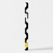 Coque iPhone 12 Pro Pois noirs et blancs, pointillés, Votre nom (Côté gauche)