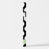 Coque iPhone 12 Pro Pois noirs et blancs, pointillés, Votre nom (Côté gauche)