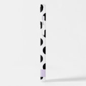Coque iPhone 12 Pro Pois noirs et blancs, pointillés, Votre nom (Côté gauche)