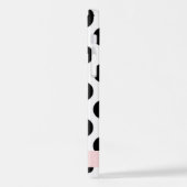 Coque iPhone 12 Pro Pois noirs et blancs, pointillés, Votre nom (Côté gauche)