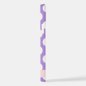 Coque iPhone 12 Pro Pois violets, Motif Pointe Polka, Votre Nom (Côté droit)