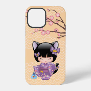 Coque iPhone 12 Pro Poupée Neko Kokeshi - Fille Geisha aux Oreilles de