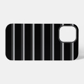 Coque iPhone 12 Pro Rayé noir blanc chic  (Verso Horizontal)