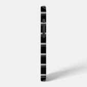 Coque iPhone 12 Pro Rayé noir blanc chic  (Côté gauche)