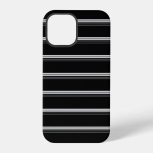 Coque iPhone 12 Pro Rayé noir blanc chic 