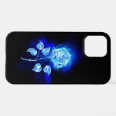 Coque iPhone 12 Pro Rose bleu brûlant (Verso Horizontal)