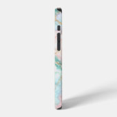 Coque iPhone 12 Pro Rose Blue Gold Marble (Côté gauche)