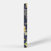Coque iPhone 12 Pro Scripts rustiques de la Sunflower Navy sur le bois (Côté droit)