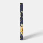 Coque iPhone 12 Pro Scripts rustiques de la Sunflower Navy sur le bois (Côté gauche)