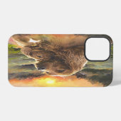 Coque iPhone 12 Pro setter irlandais avec chiot (Verso Horizontal)