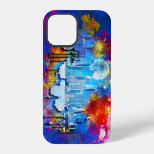 Coque iPhone 12 Pro SlipperyJoe NYC graffiti lune entourée de tourbill