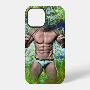 Coque iPhone 12 Pro SlipperyJoe's homme adulte très musclé torse nu