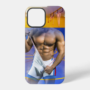 Coque iPhone 12 Pro SlipperyJoe's homme musclé renflement six-pack sal