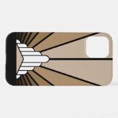 Coque iPhone 12 Pro Soleil Art déco bronzé (Verso Horizontal)