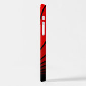 Coque iPhone 12 Pro Soleil Art déco en rouge (Côté gauche)