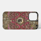 Coque iPhone 12 Pro Speigaford Baroque Damask Monogram Coque-Mate Phon (Verso Horizontal)