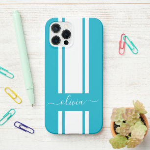 Coque iPhone 12 Pro Stripes de course à la mode moderne monogrammed