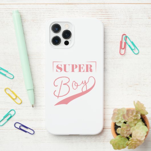 Coque iPhone 12 Pro Super Boy (Sur le bureau)
