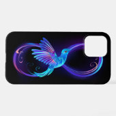 Coque iPhone 12 Pro Symbole de Neon Infinity par Glowing Hummingbird (Verso Horizontal)