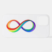 Coque iPhone 12 Pro Symbole d'infinité arc-en-ciel stratifié (Verso Horizontal)