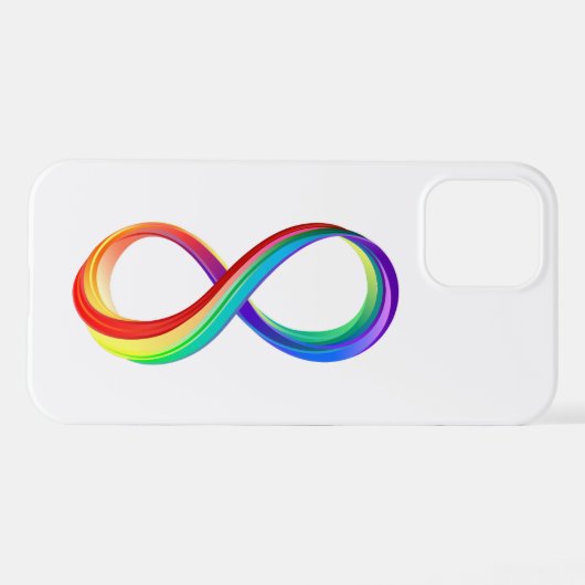 Coque iPhone 12 Pro Symbole d'infinité arc-en-ciel stratifié (Verso Horizontal)