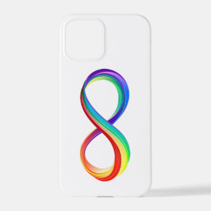 Coque iPhone 12 Pro Symbole d'infinité arc-en-ciel stratifié