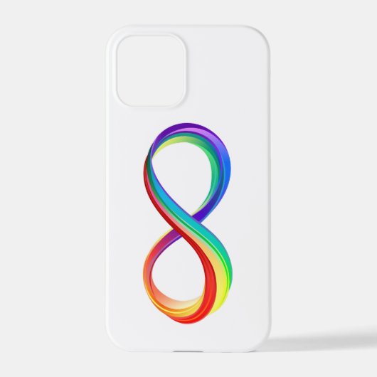 Coque iPhone 12 Pro Symbole d'infinité arc-en-ciel stratifié (Verso)