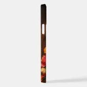 Coque iPhone 12 Pro Tabby Brown avec fleurs et style victorien (Côté droit)